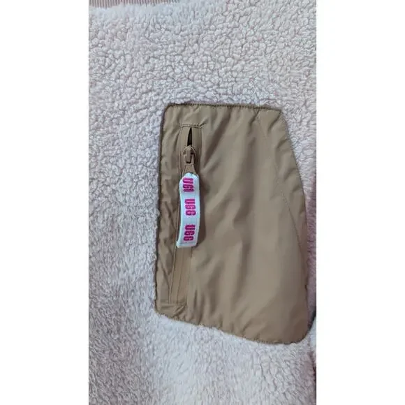 UGG Women’s Niko Sherpa Pullover Fleece Crewneck Sweatshirt Medium - Picture 2 of 5